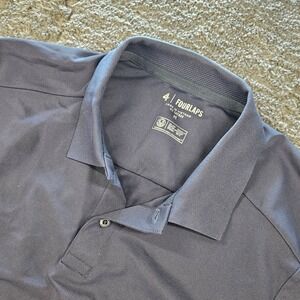 Fourlaps Polo Shirt Mens Medium Blue Short Sleeve Performance Golf RE-UP Stretch